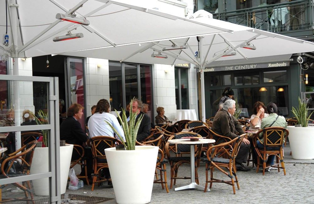 infrazářiče burda v restauracích vytápí předzahrádky