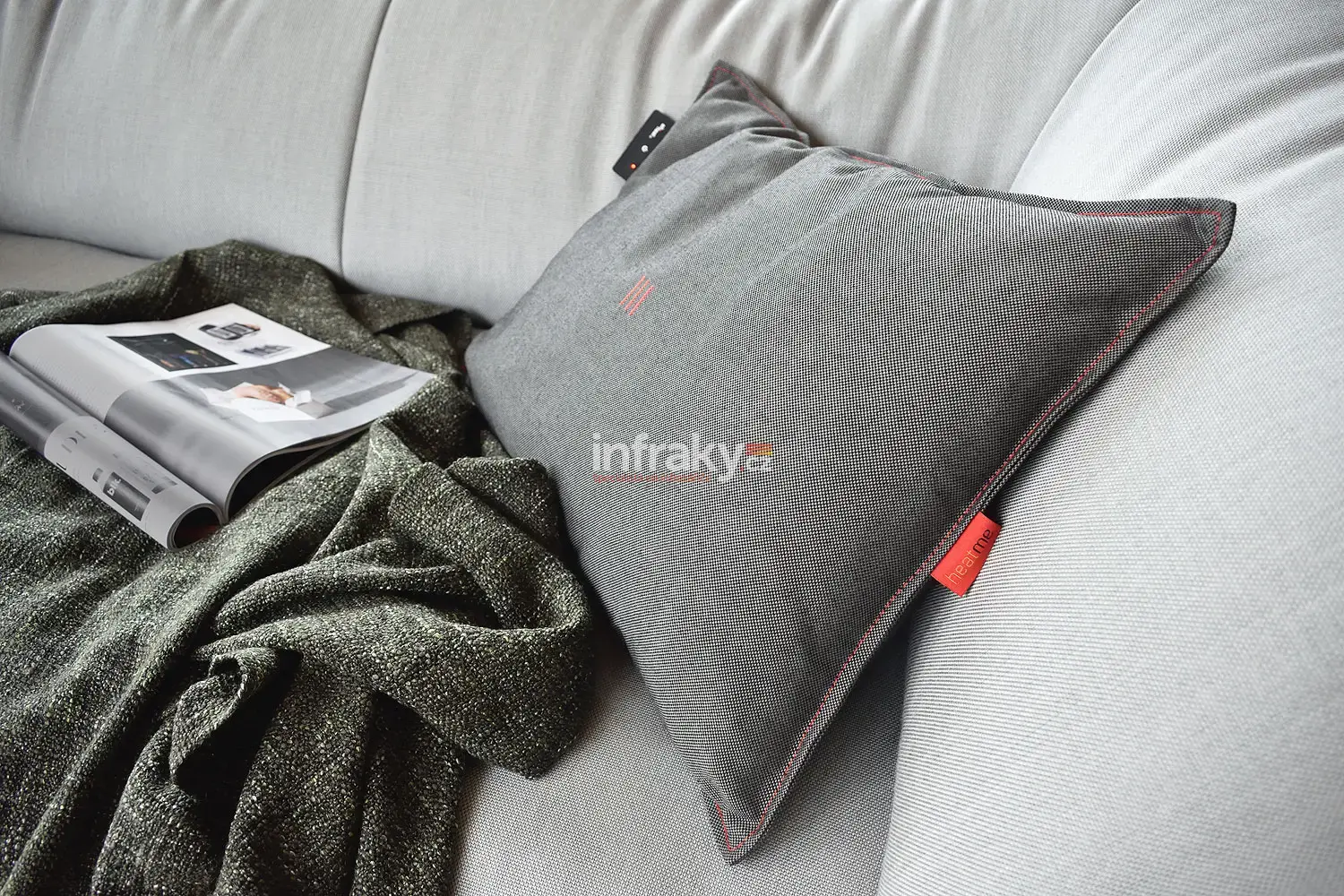Vyhřívací bateriový polštář HEATME Home, 10 000 mAh - světle modrá