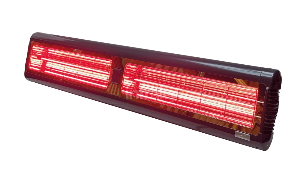 Infrazářič TANSUN Monaco XL Double 4,8 kW – Prodloužený ultra Low Glare dvoulampový quartzový infrazářič IP55 - antracit
