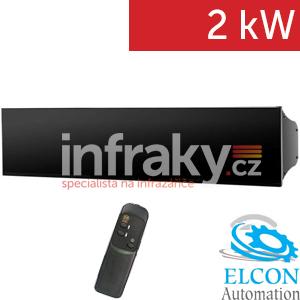 ELCON GLASS IR-2000 – Designový venkovní infračervený zářič s černým křemenným sklem 2000W