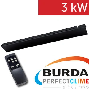 Infrazářič BURDA Relax Glass 3000 W černý kryt, černé sklo s DO/R