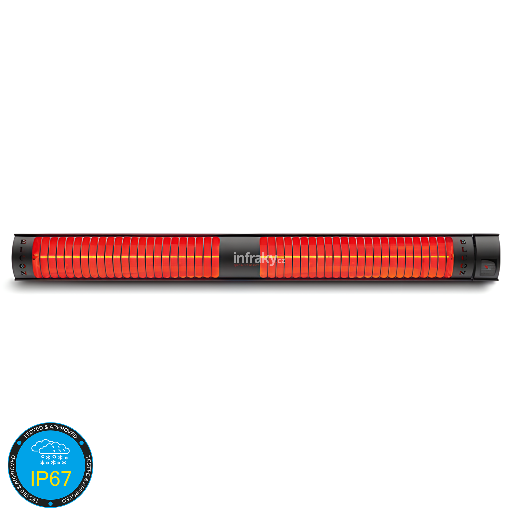 ELCON RCH-4000/12 – infrazářič s dálkovým ovládáním 4000W, IP67, nástěnná/stropní montáž