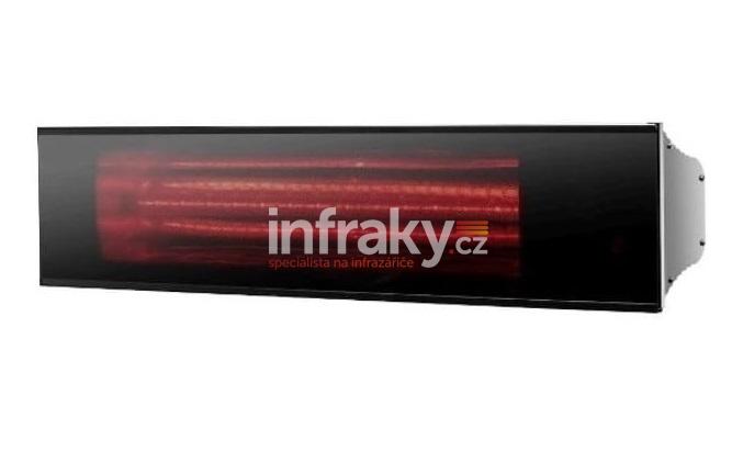 ELCON GLASS IR-2000 – Designový venkovní infračervený zářič s černým křemenným sklem 2000W