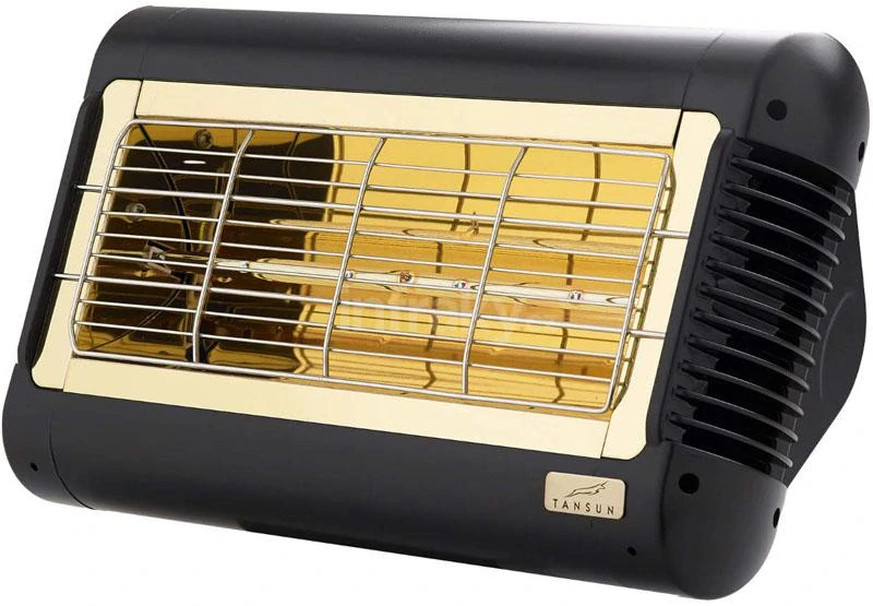 Infrazářič TANSUN Monaco Single 1,5 kW – Ultra Low Glare quartzový infrazářič se zlatým reflektorem