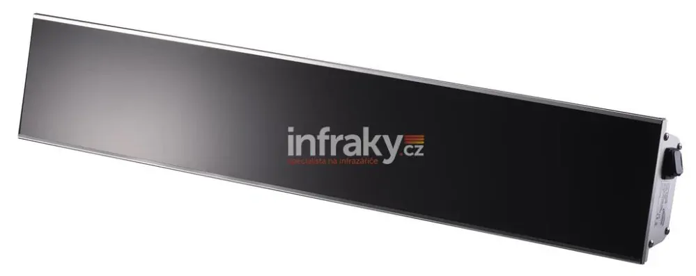 Infrazářič BURDA Relax Glass 2200 W stříbrný kryt, černé sklo SOMFY