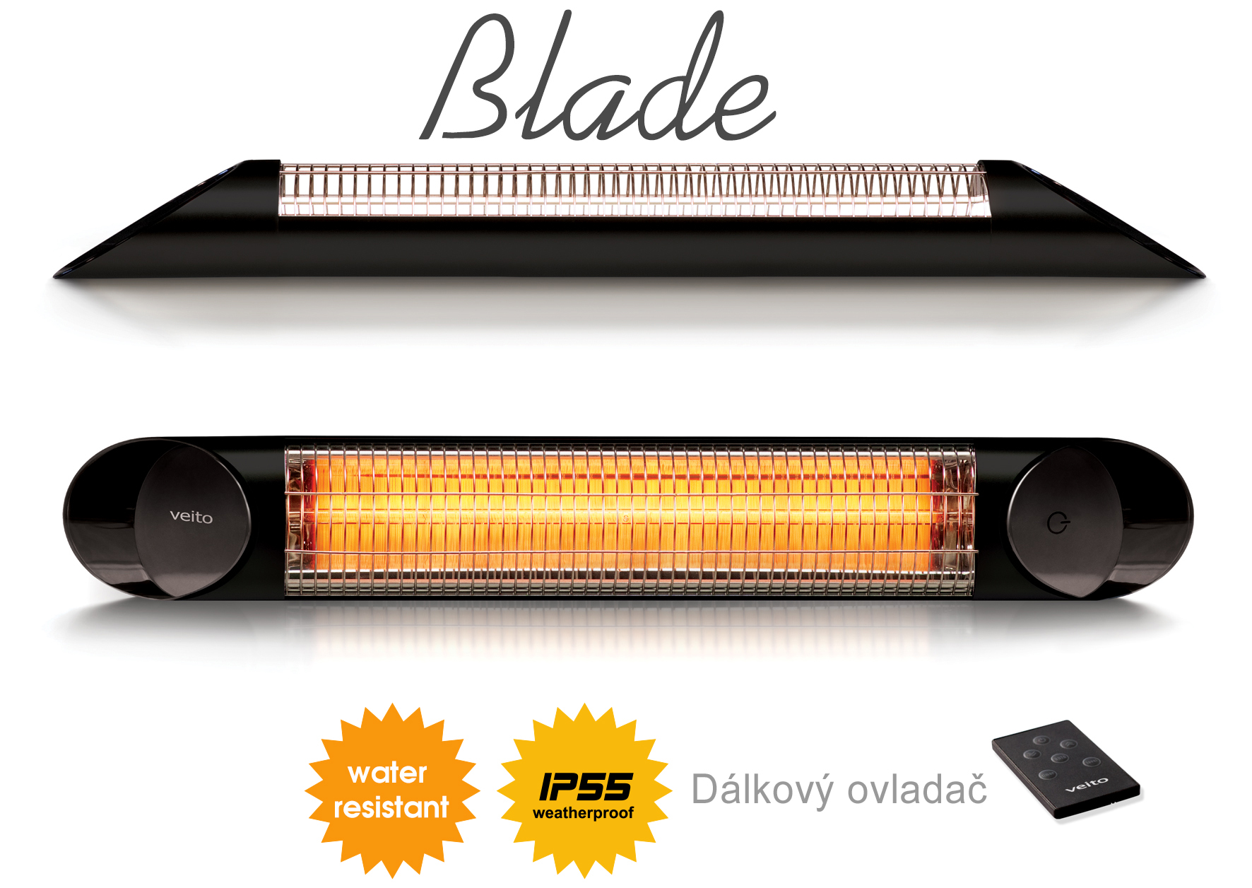 VEITO blade s Black, infrazářič 2500W