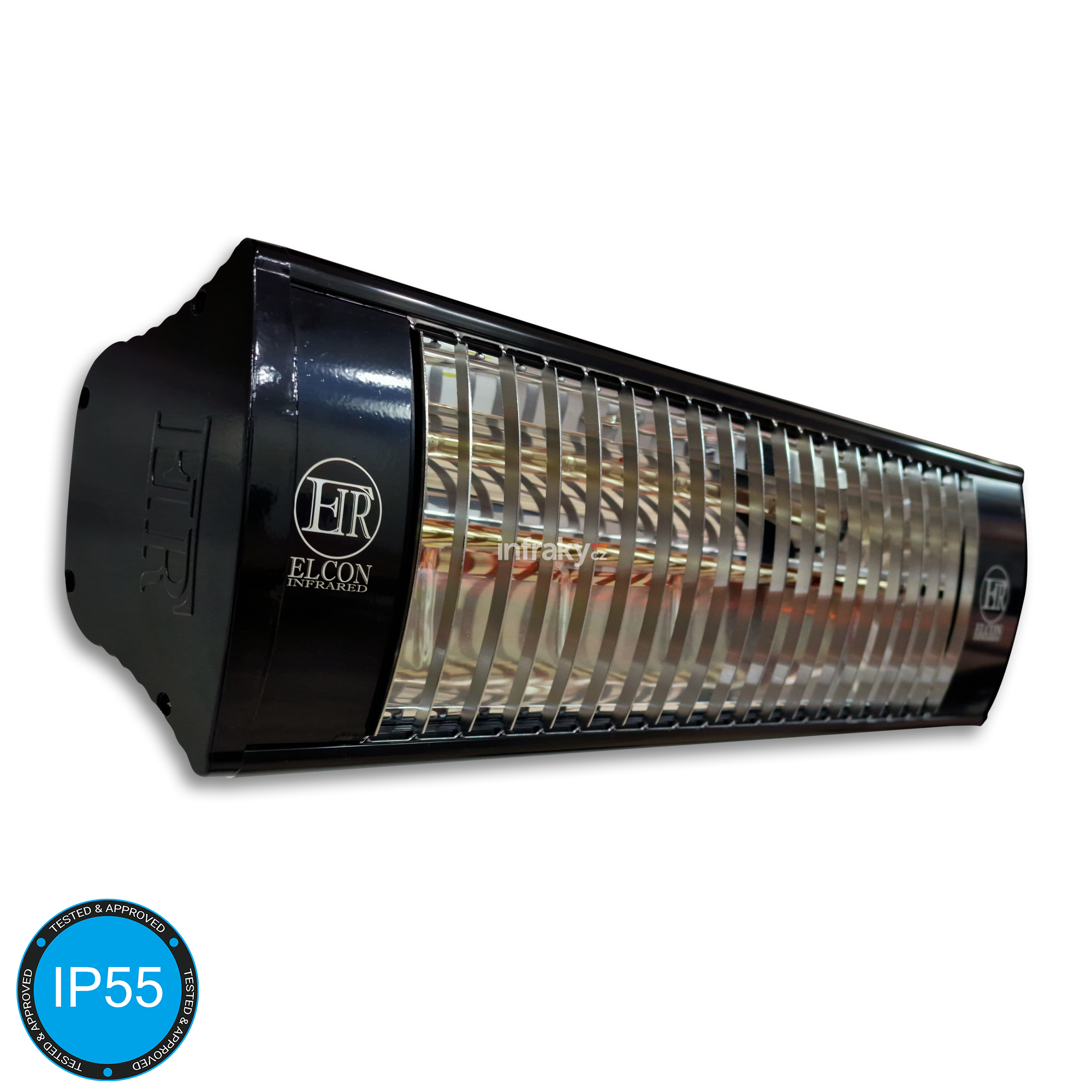 ELCON EIR-2000 – Elektrický infračervený zářič 2000W, IP55, nástěnná/stropní montáž