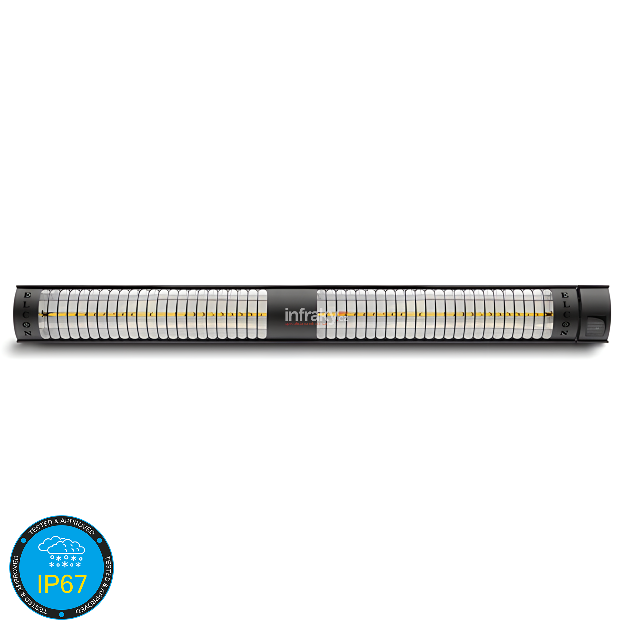 ELCON RCH-4000/12 – infrazářič s dálkovým ovládáním 4000W, IP67, nástěnná/stropní montáž