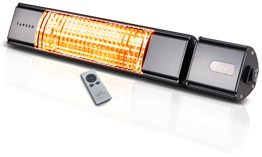 Infrazářič Tansun Bahama Ultra RC 2kW – kompaktní výkon s dálkovým ovládáním, černá