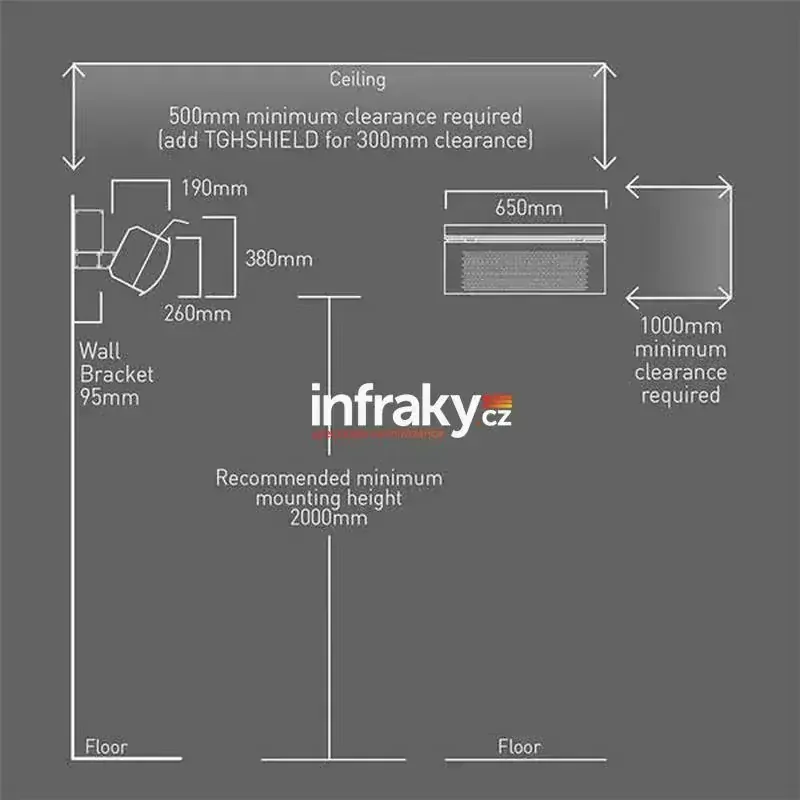 Plynový tepelný zářič HEATSTRIP 9,4 kW nástěnný, zemní plyn