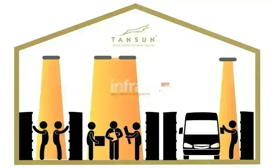 Infrazářič TANSUN Monaco 3 kW SOMFY - černý