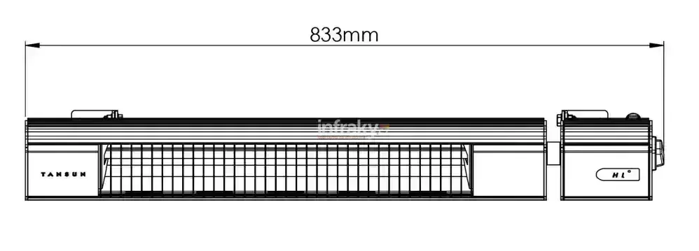 Infrazářič TANSUN Havana 2 kW, carbon, SOMFY