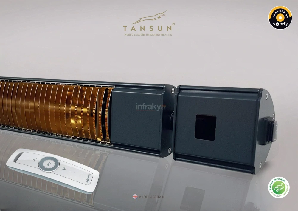 Infrazářič TANSUN Havana 2,4 kW, Quartz, SOMFY, bílý