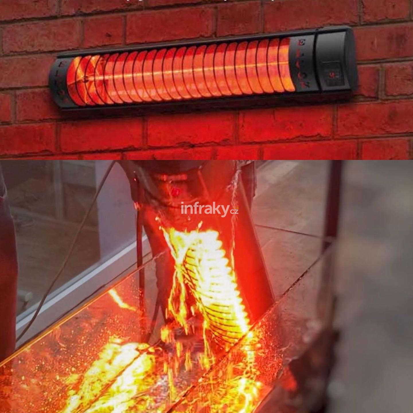 ELCON EIR-3000 – Elektrický infračervený zářič 3000W, IP55, nástěnná/stropní montáž