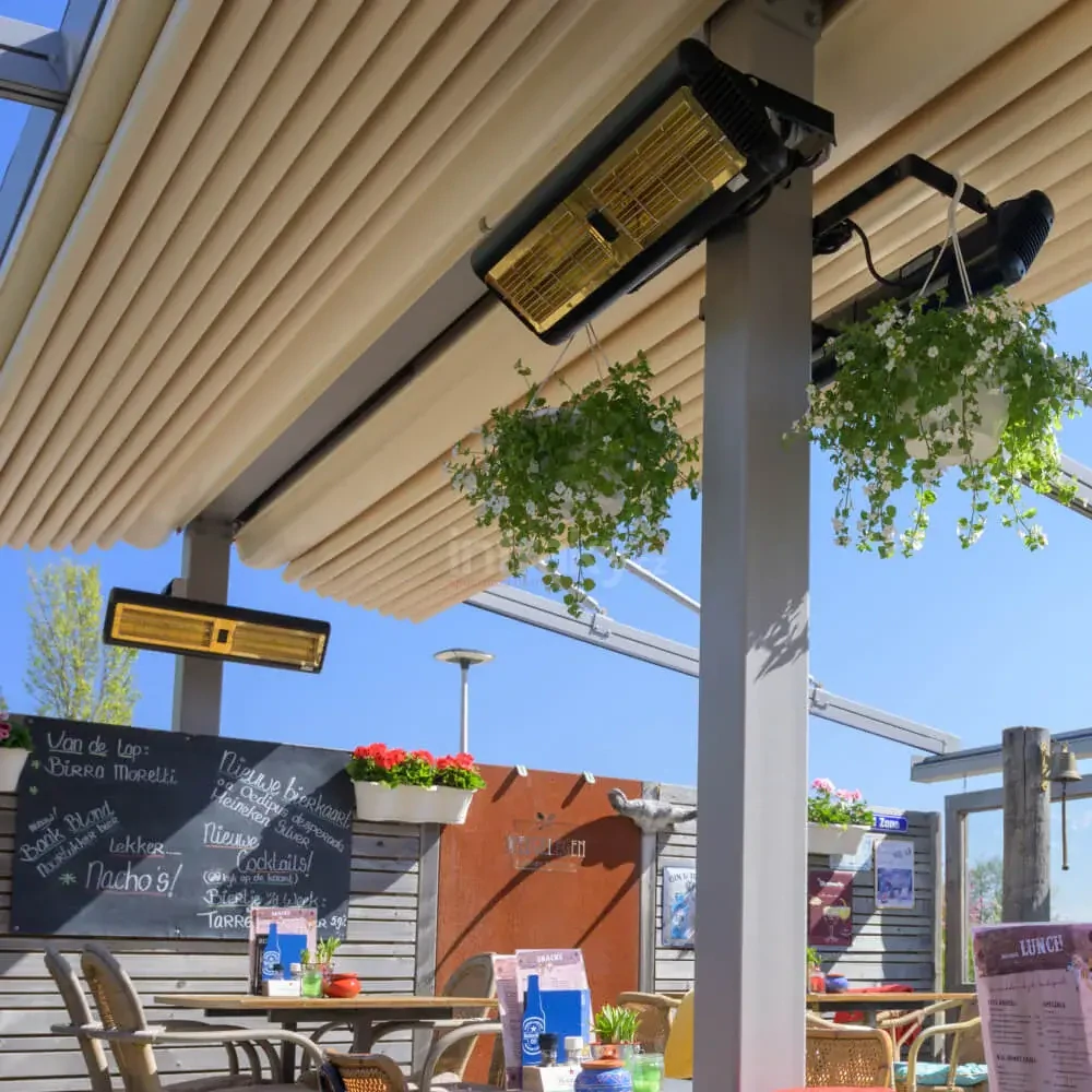  Infrazářič TANSUN Monaco XL Double 4,8 kW – Prodloužený ultra Low Glare dvoulampový quartzový infrazářič IP55 - bílý