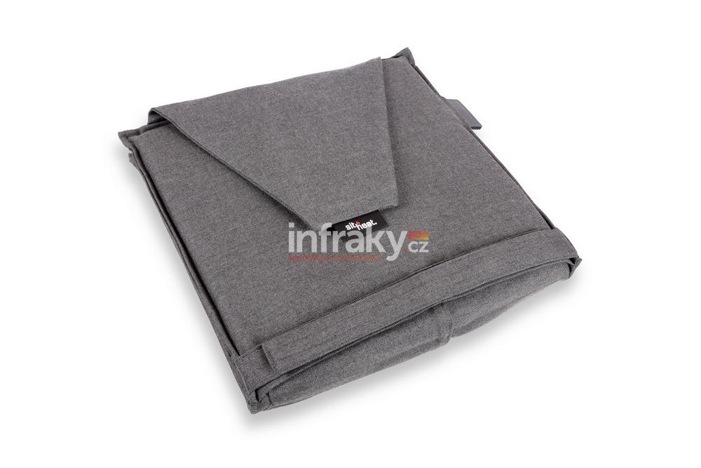 Vyhřívací bateriový dvojitý podsedák s opěrákem HEATME Nimma, 6 800 mAh - šedá barva