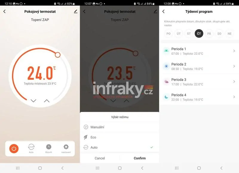 Bezdrátový Wifi Termostat WBW2black