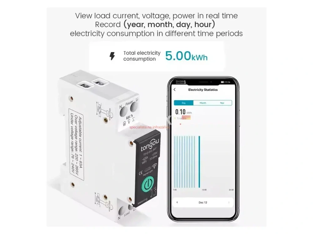 WiFi stykač Tuya Designo pro DIN lištu