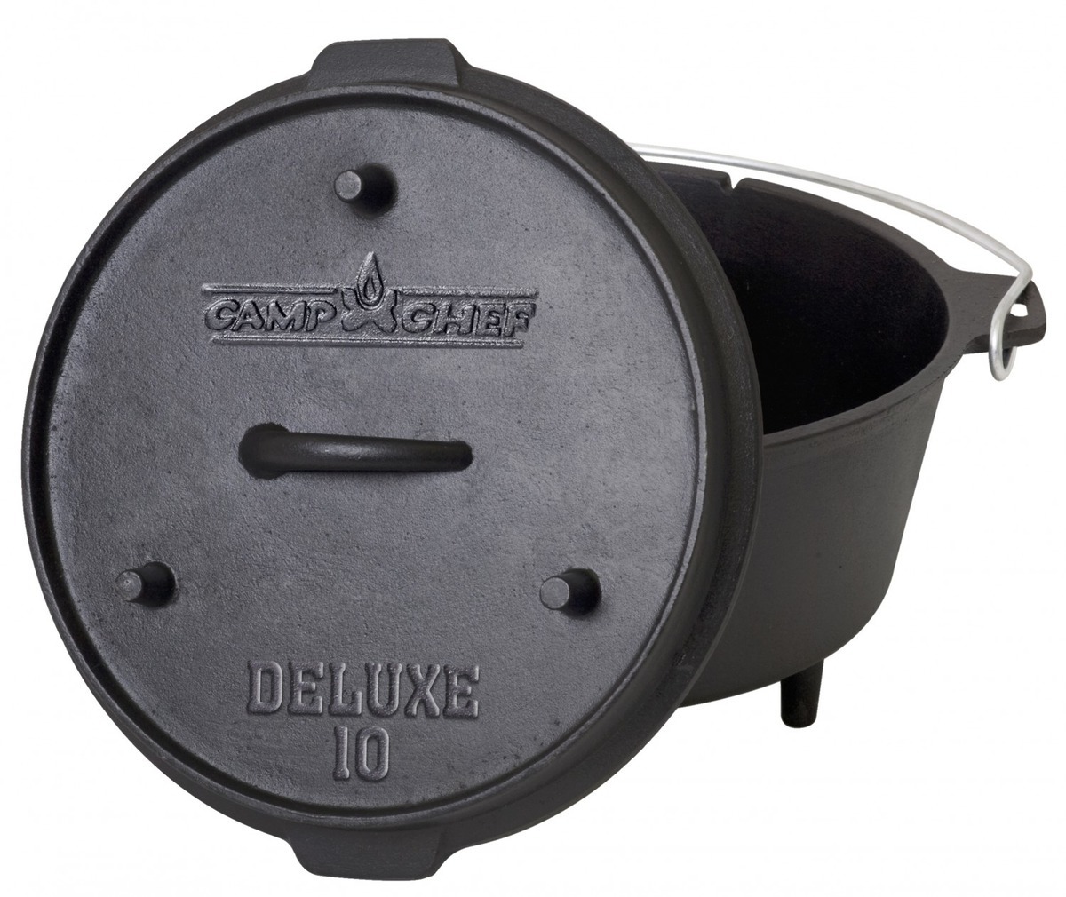 Univerzální litinový hrnec Camp Chef Deluxe Dutch Oven 25 cm s poklicí a zvedákem