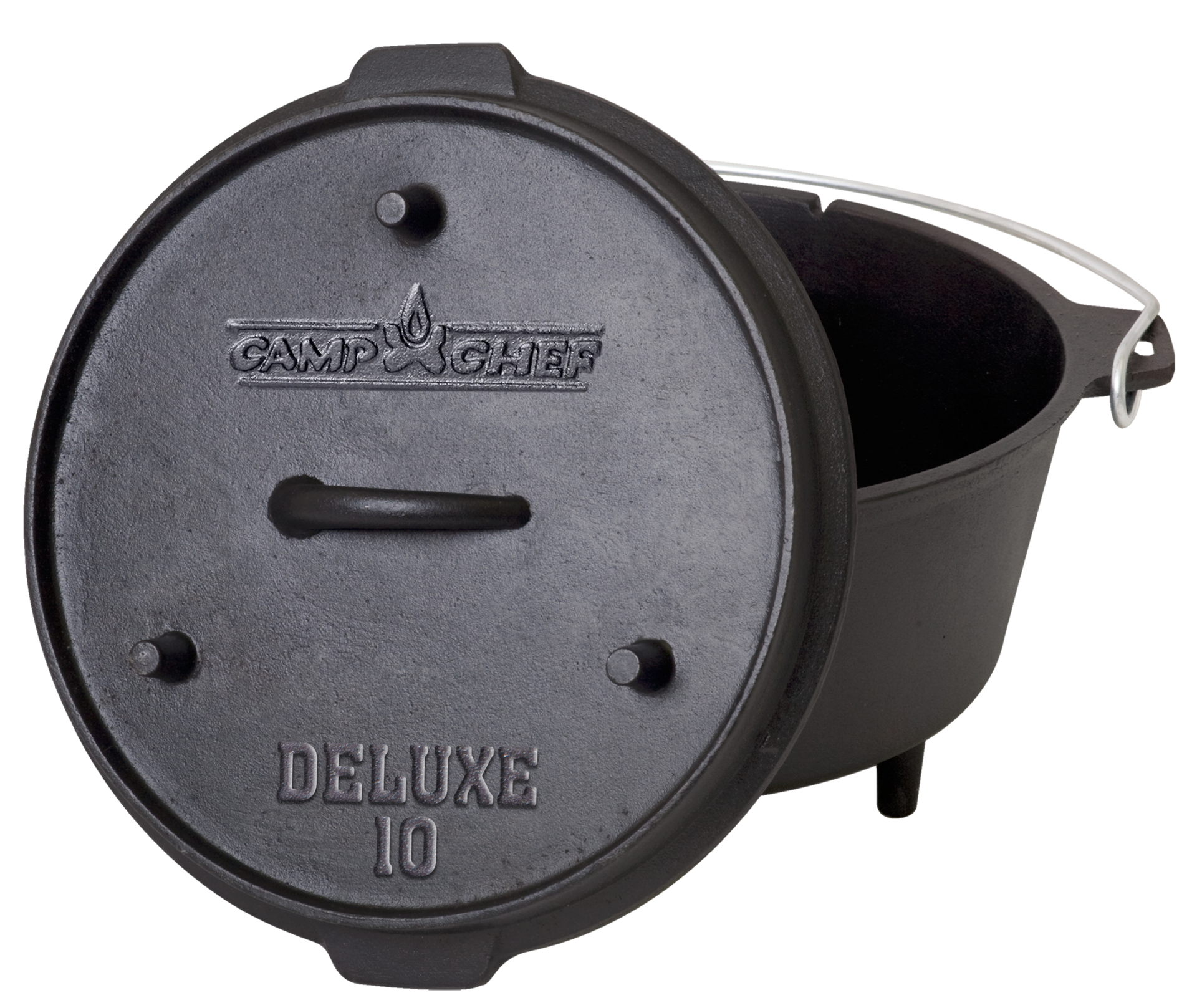 Univerzální litinový hrnec Camp Chef Deluxe Dutch Oven 25 cm s poklicí a zvedákem