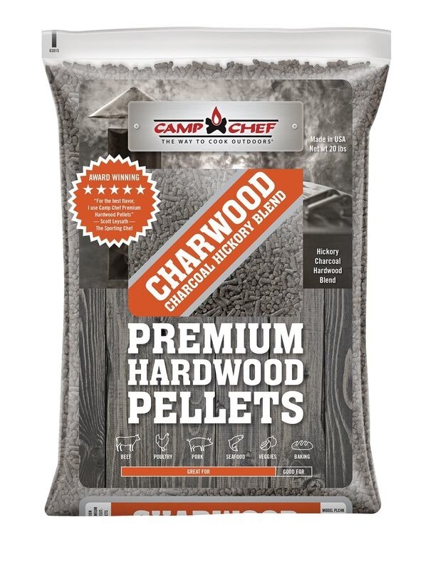 Prémiové pelety Camp Chef Charcoal Hickory Pellets