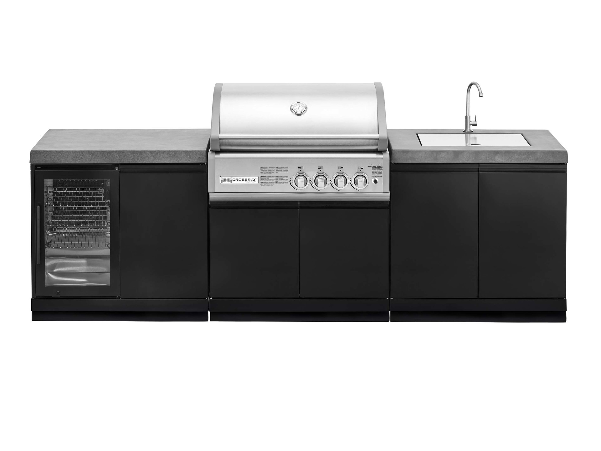 GRANDPRO Boční modulová skříňka 90 cm s kamennou deskou a vinotékou