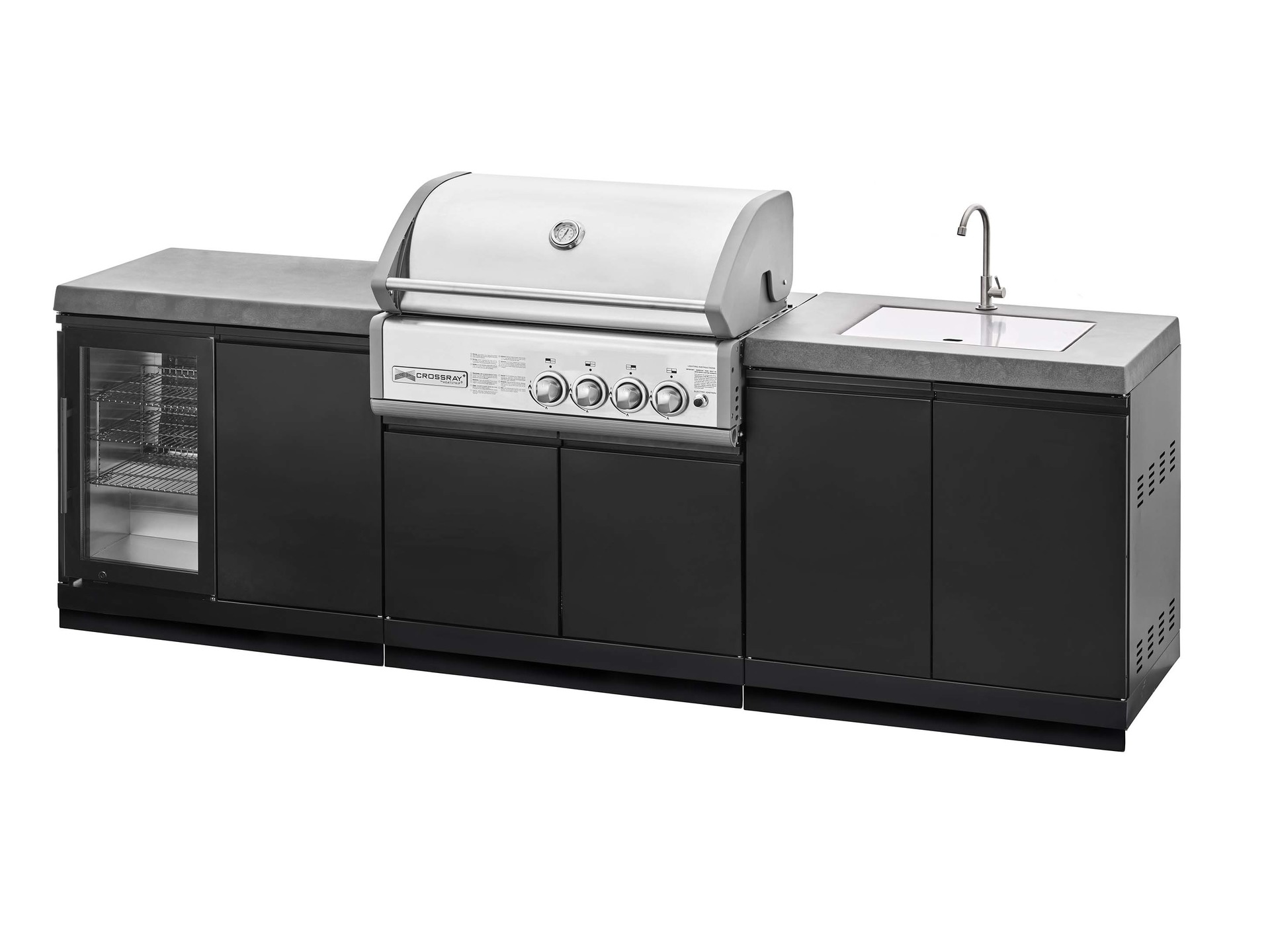 GRANDPRO Boční modulová skříňka 90 cm s kamennou deskou a vinotékou