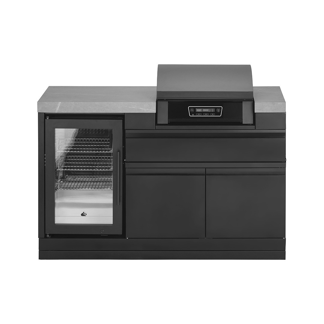 Kuchyňský modul Grandpro s elektrickým grilem, vinotékou a kamennou pracovní deskou