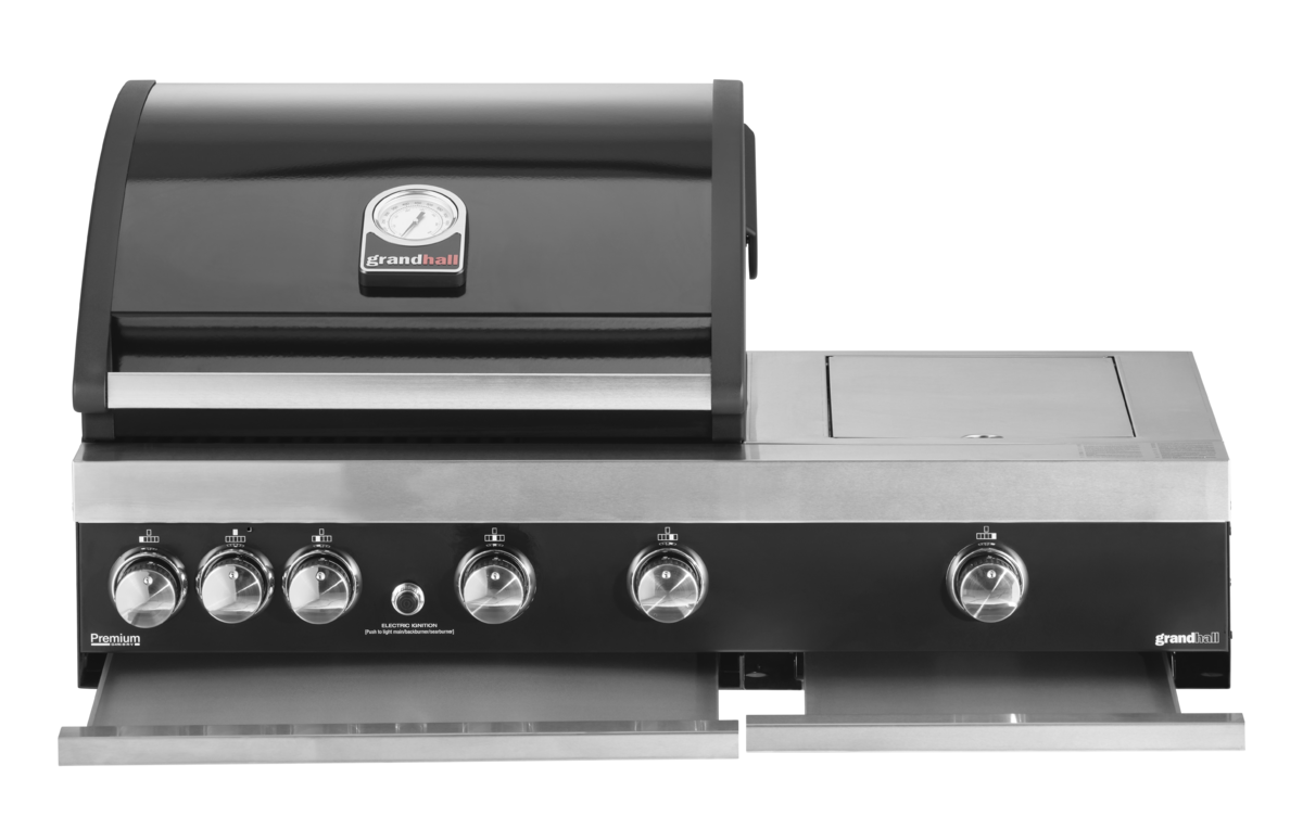 Vestavný plynový gril GrandHall PREMIUM G4 PLUS s bočním infračerveným hořákem