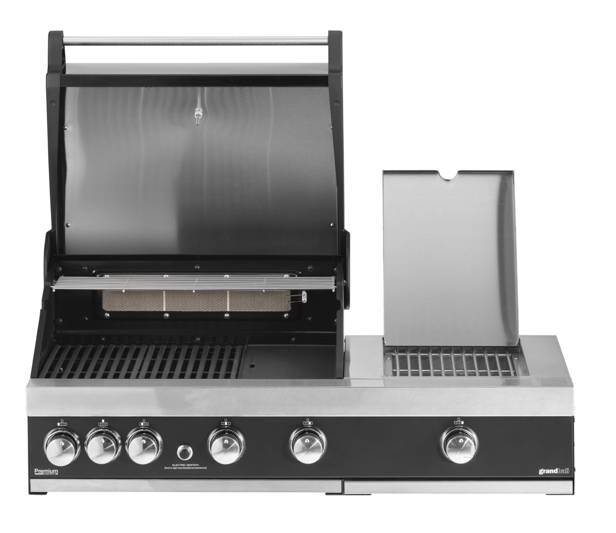 Vestavný plynový gril GrandHall PREMIUM G4 PLUS s bočním infračerveným hořákem