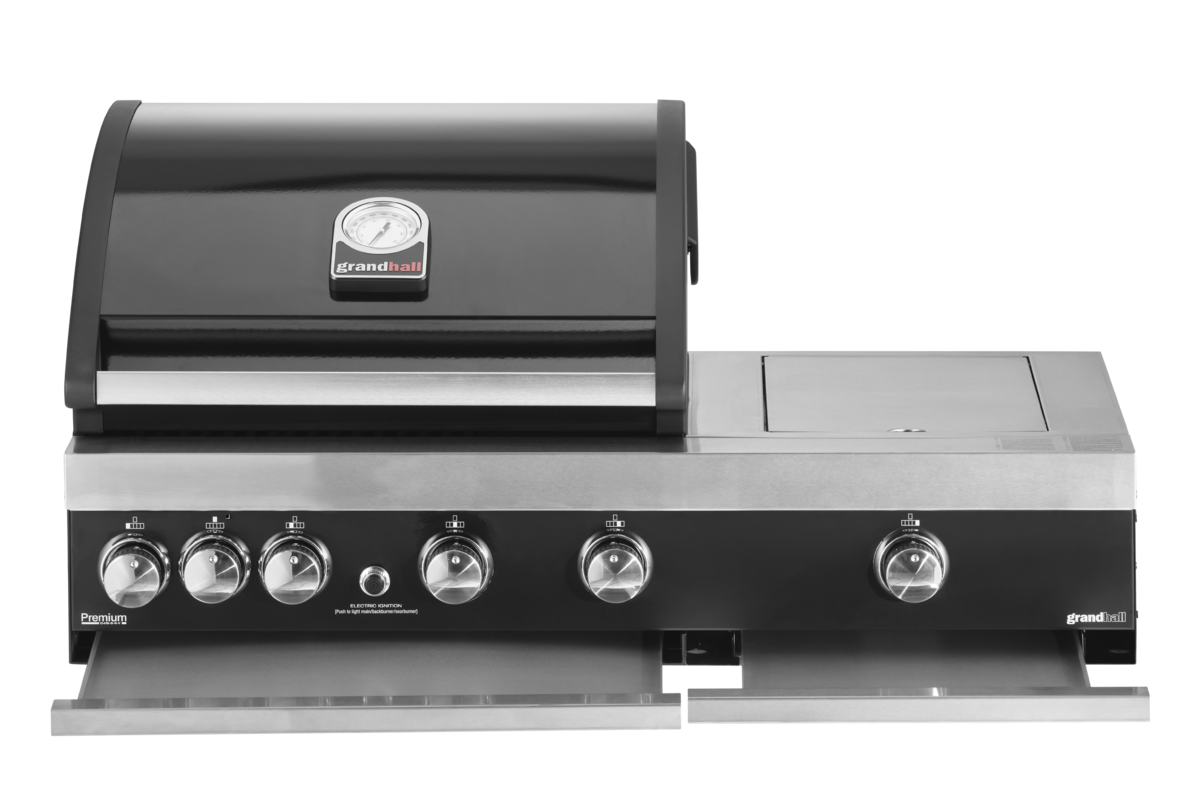 Vestavný plynový gril GrandHall PREMIUM G4 PLUS s bočním infračerveným hořákem
