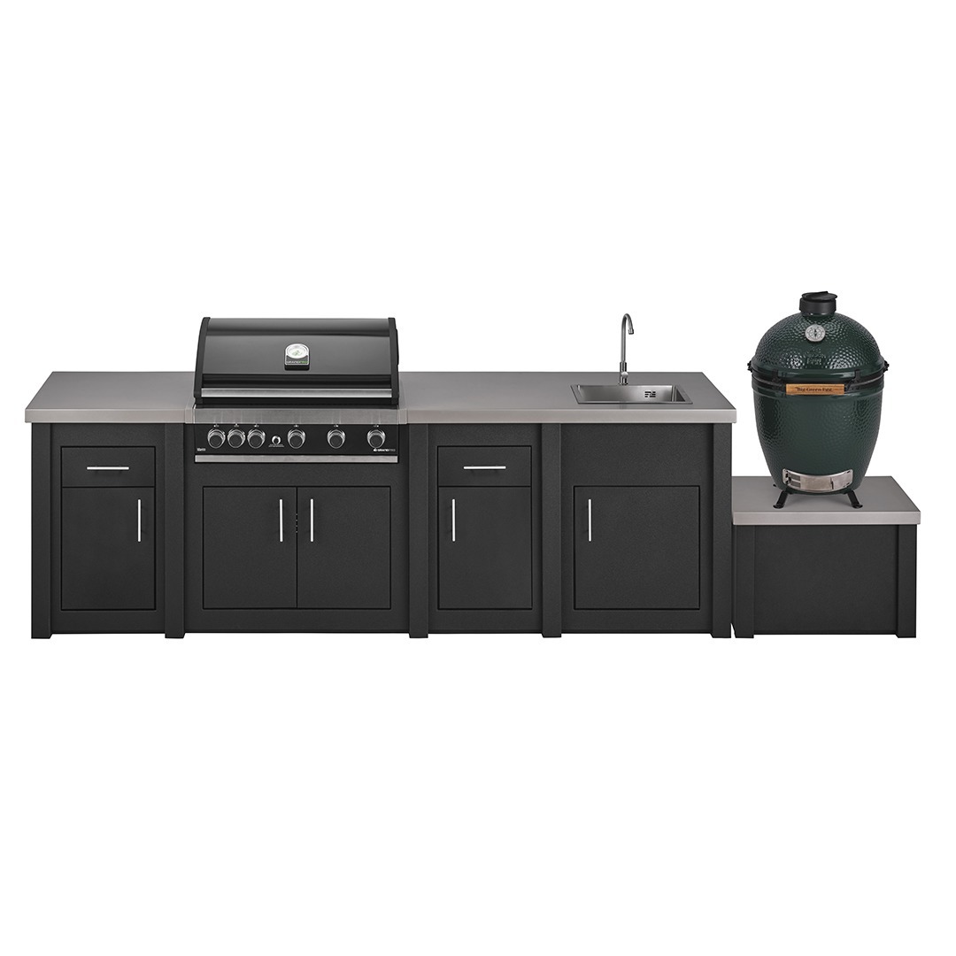 Skříňka pod keramický gril Grandpro EXCLUSIVE Kamado 1 se zásuvkou Graphite - rozšiřující segment pro umístění oblíbeného keramického grilu