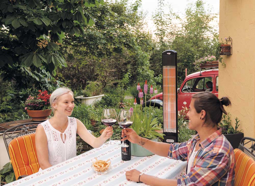 karbonový infrazářič designový přenosný extremeline heattower