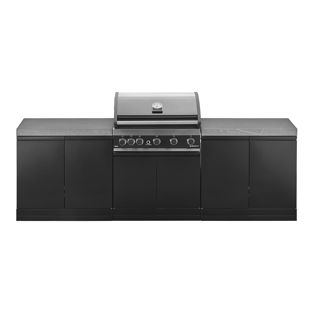 Venkovní kuchyně Grandpro Maxim G5 (262 Series) – celkový pohled na modulovou kuchyni s grilem Maxim G5, šířka 262 cm