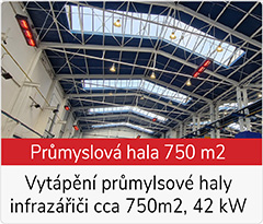 vytápění průmyslové haly Korzluky infrazářiči Tansun