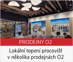 reference prodejny O2 infrazarice Welltherm