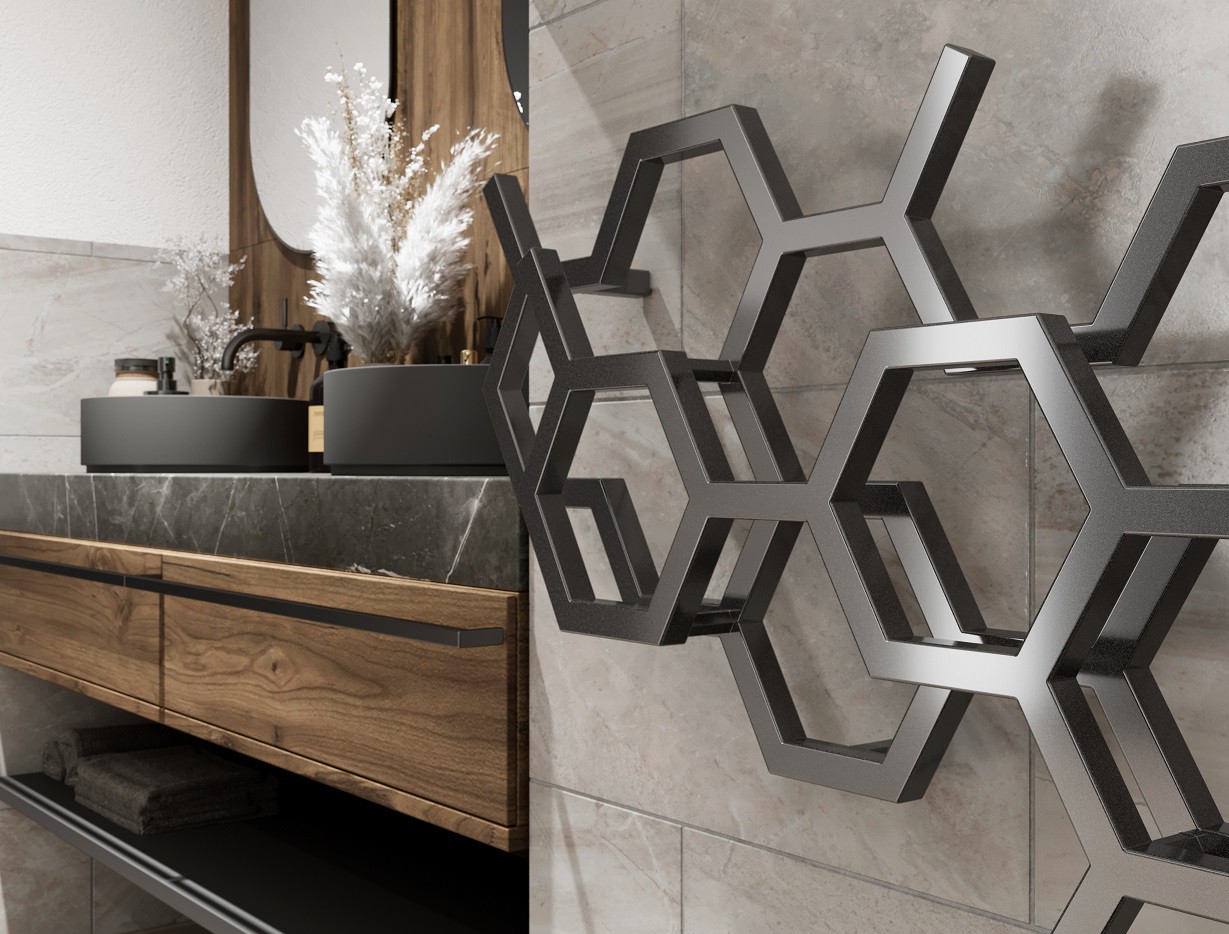 designový sálavý sušák ručníků