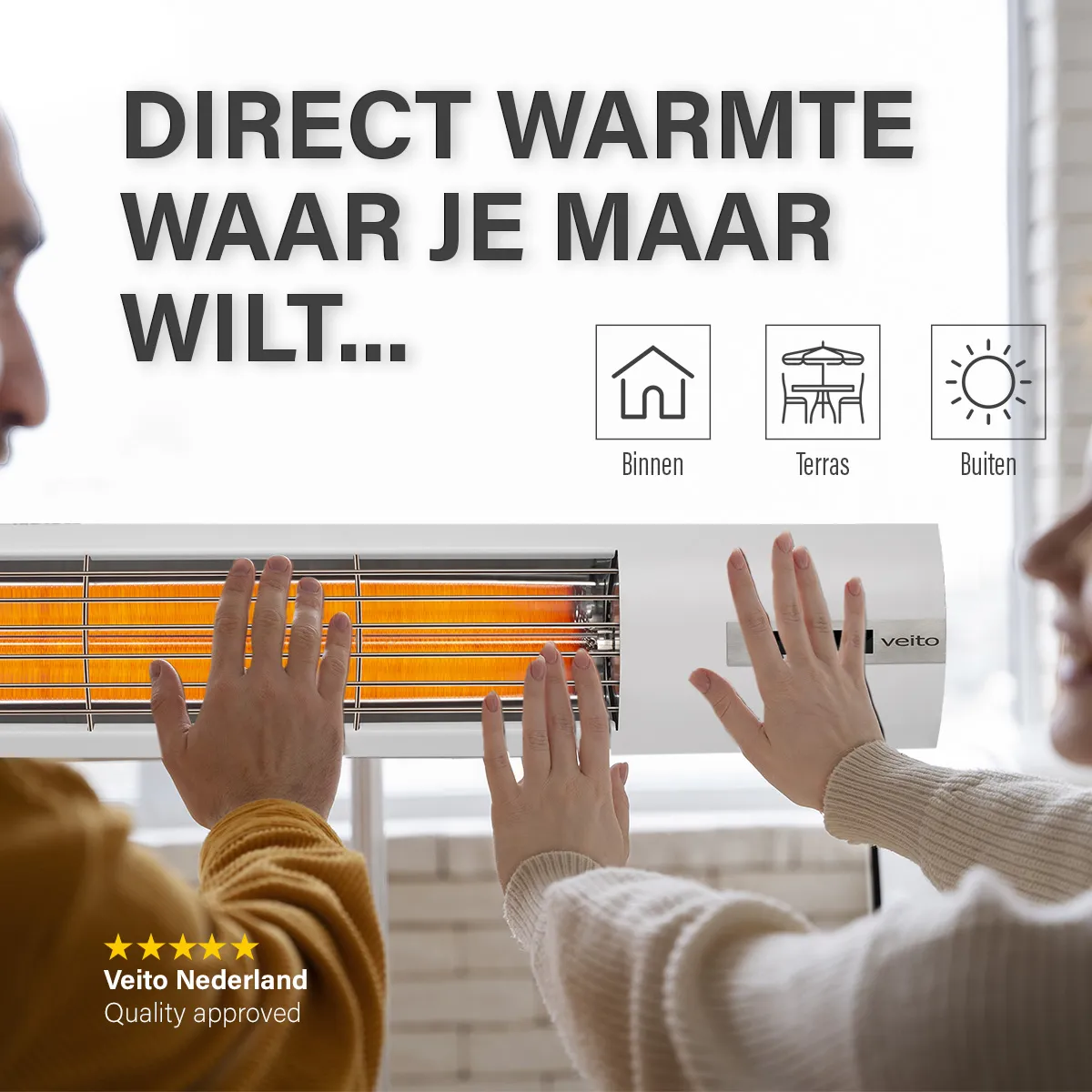 Infrazářič Veito SPACE - S - 2500W v bílé barvě nabízí efektivní a úsporné vytápění pro vnitřní i venkovní prostory. Disponuje dálkovým ovládáním, rychlým zahřátím a vysokou odolností vůči vodě a prachu (IP55). Moderní design doplní každý prostor.