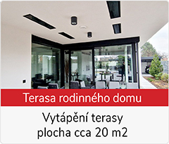 Reference vytápění terasy infrazářiči burda - zapuštění do podhledu
