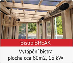 Reference vytápění bistro Break infrazářiči VEITO