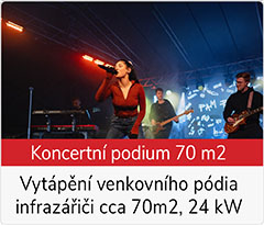 vytápění otevřeného podia infrazářiči tansun, nejúčinnější řešení vytápění infrazářiči na trhu