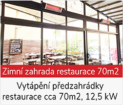 Reference vytápění infrazářiči veuto CH2500RE restaurace U Supa - PRaha